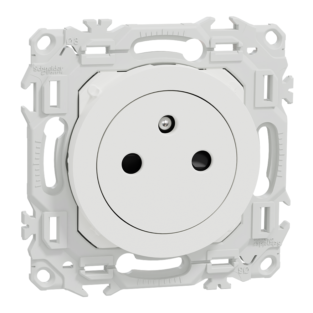 Odace prise 2P+T affleurante blanc